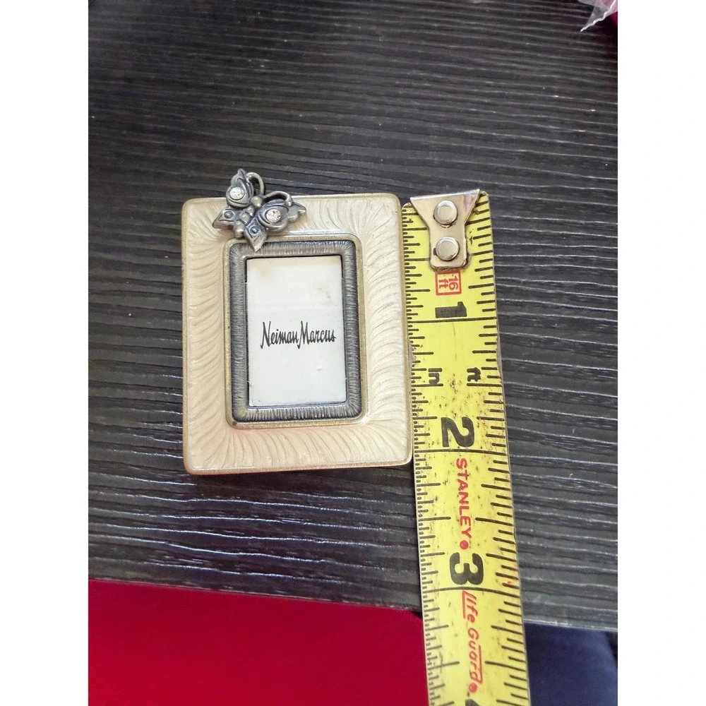 Jay Strongwater Neiman Marcus Mini Butterfly Enamel Picture Frame Cream